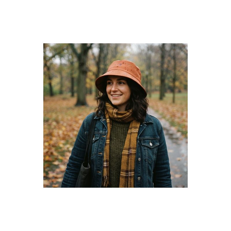 Chapeau de pluie terracotta pour femme
