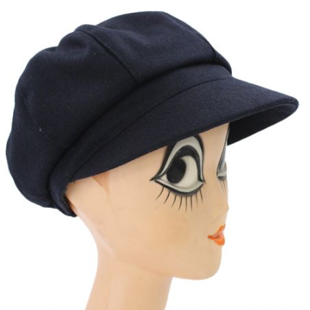 Casquette laine bleu marine femme