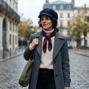 Casquette laine bleu marine femme