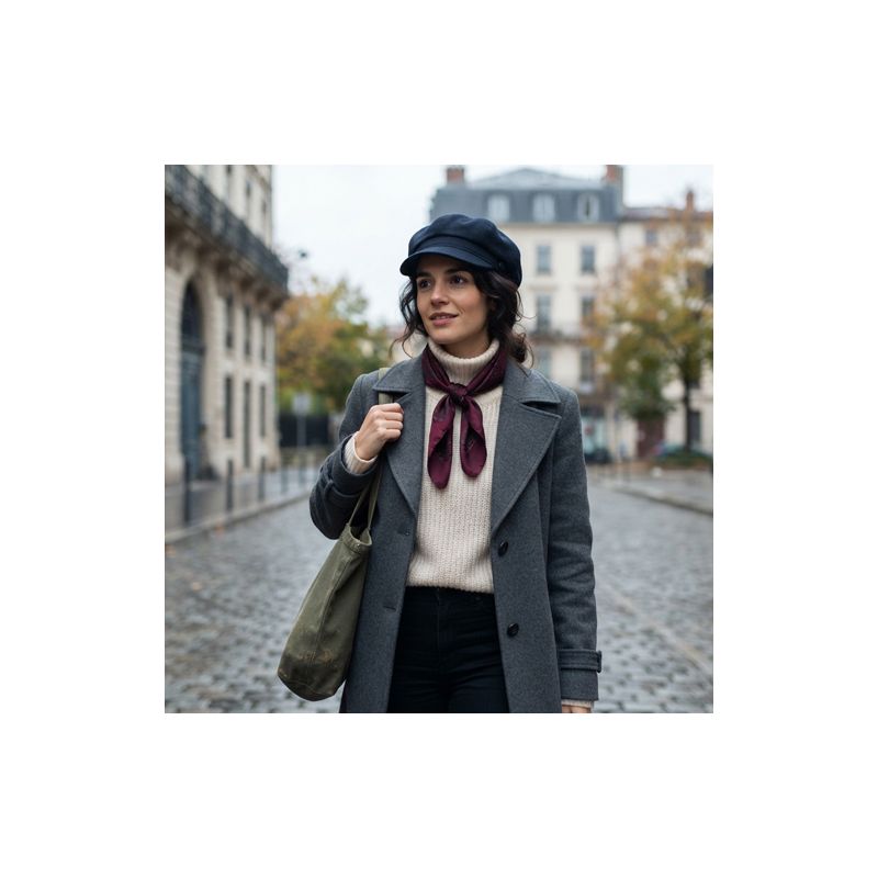 Casquette laine bleu marine femme