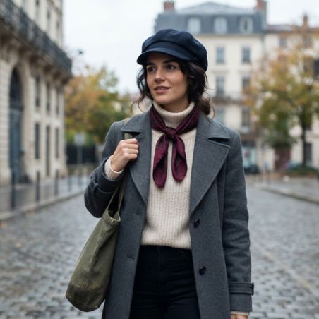 Casquette laine bleu marine femme