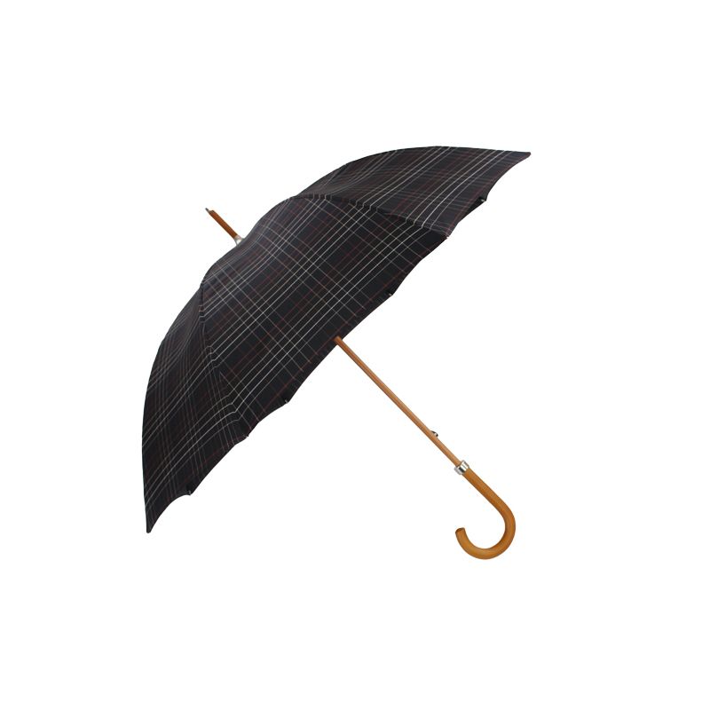 Parapluie canne écossais noir fabrication française