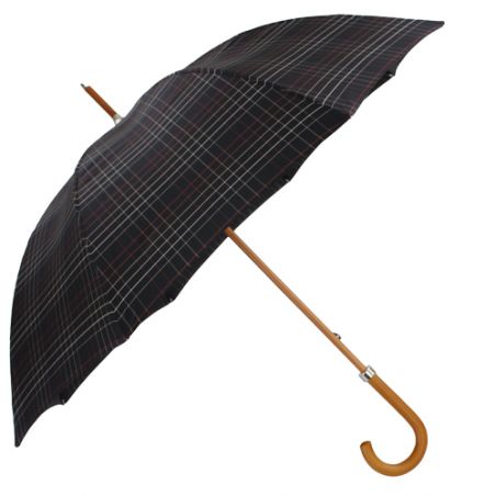 Parapluie canne écossais noir fabrication française