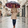 Parapluie canne double toile explosion couleurs