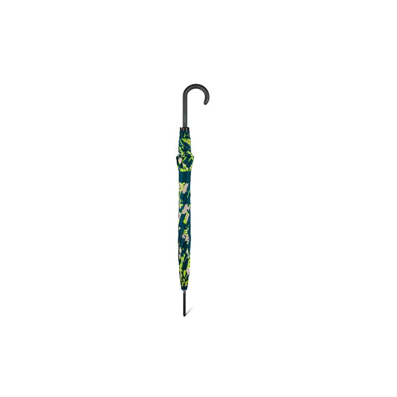Parapluie canne Benetton fleurs et fond vert