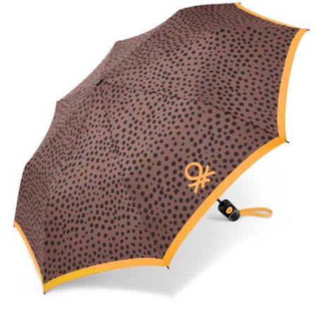 Parapluie pliant marron léopard Benetton