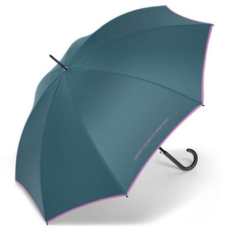 Parapluie droit vert foncé Benetton