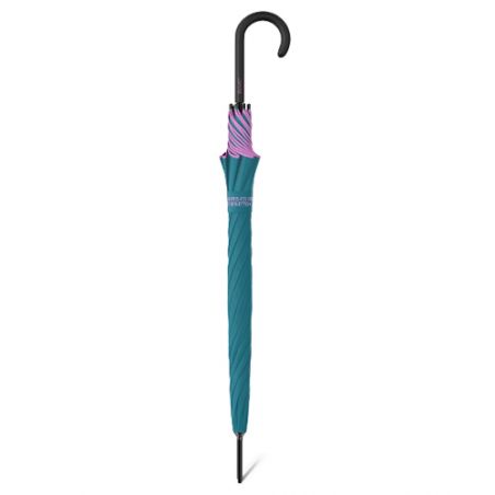 Parapluie droit vert foncé Benetton