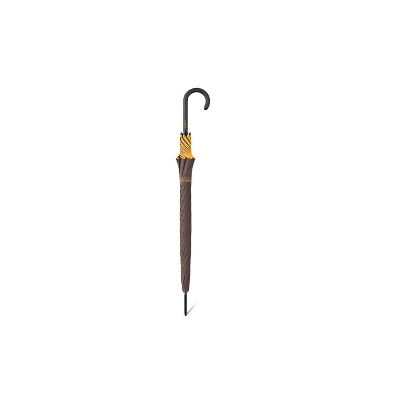 Parapluie droit marron chocolat Benetton