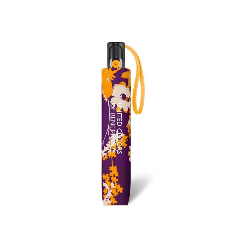 Parapluie pliant automatique Benetton orange et violet