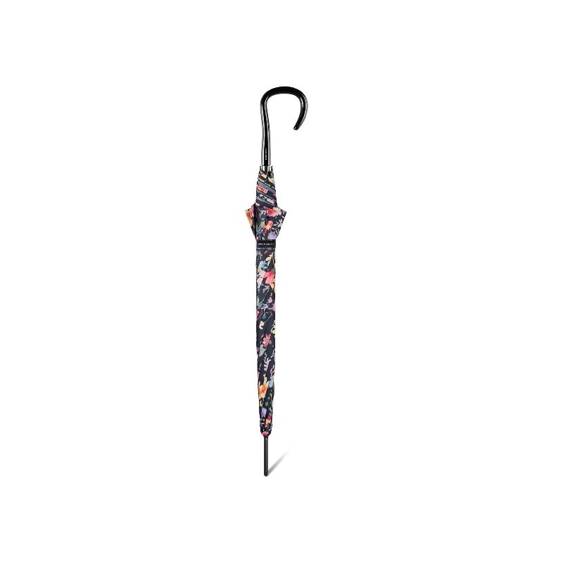Parapluie canne Cardin motif floral noir