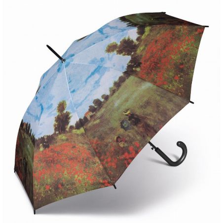 Parapluie canne champ coquelicots C. Monet