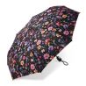 Parapluie pliant automatique Cardin motif floral noir