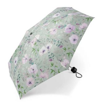 Micro parapluie pliable Cardin vert sauge à fleur
