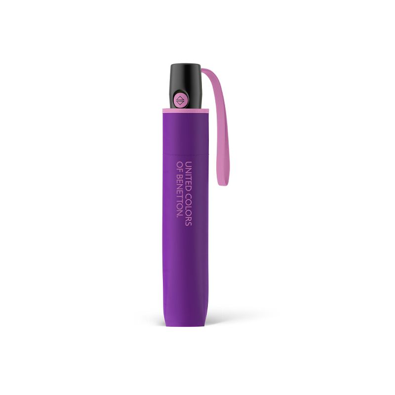 Parapluie automatique pliant violet Benetton