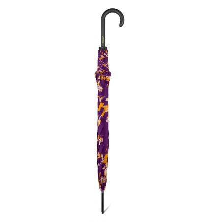Parapluie canne fleurs oranges Benetton