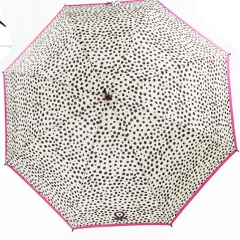 Parapluie canne automatique blanc et noir léopard Benetton