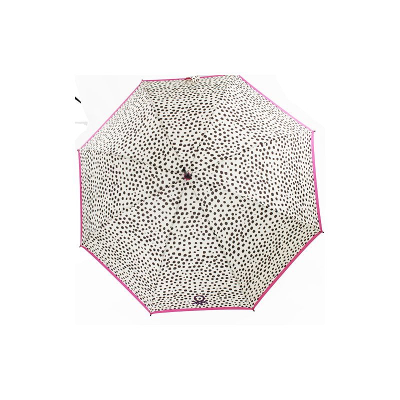 Parapluie canne automatique blanc et noir léopard Benetton