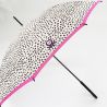 Parapluie canne automatique blanc et noir léopard Benetton