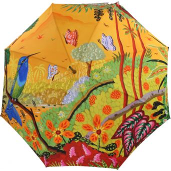 Parapluie de luxe canne tropical orange