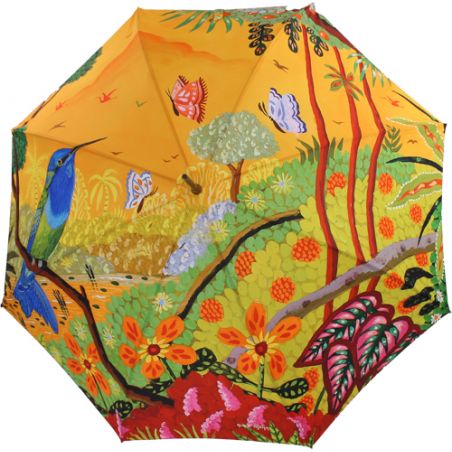Parapluie de luxe canne tropical orange