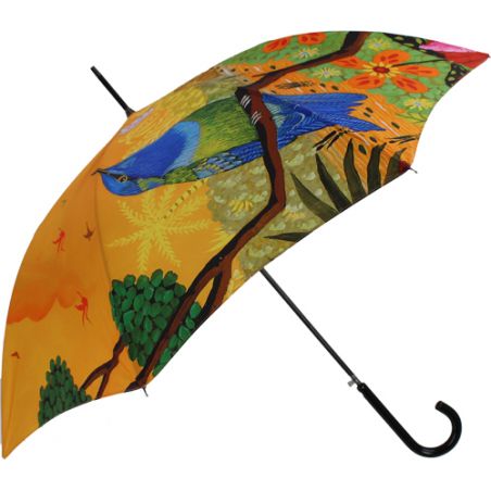 Parapluie de luxe canne tropical orange