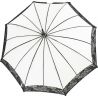 Grand parapluie femme ivoire et dentelle poignée cuir