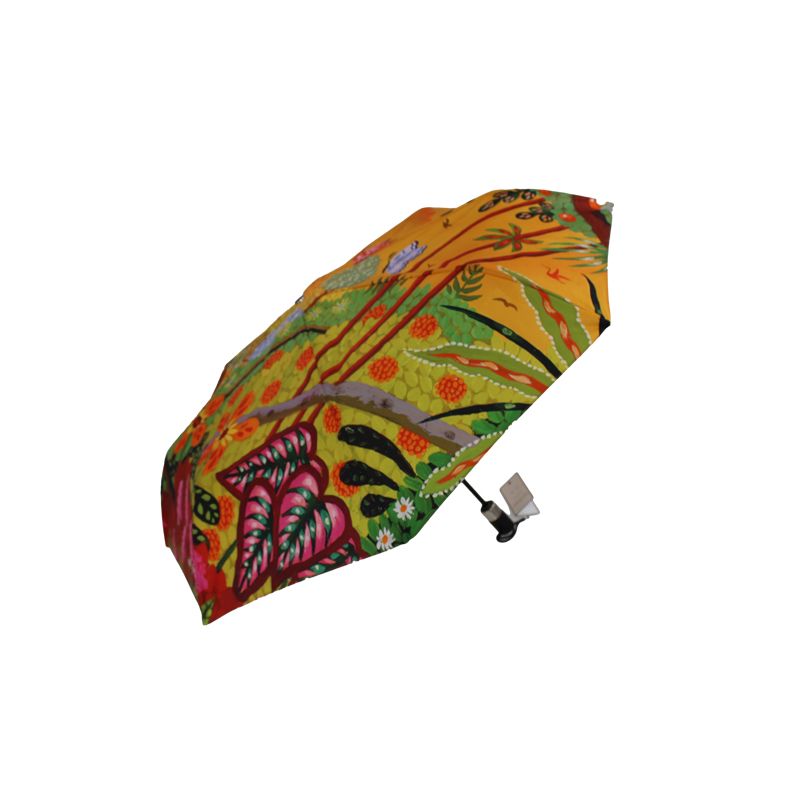 Parapluie pliant automatique tropical orange