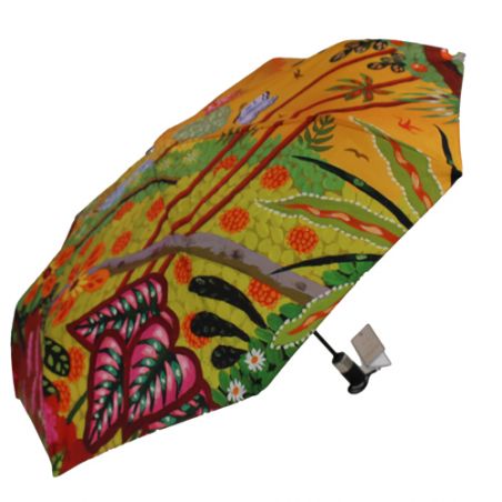 Parapluie pliant automatique tropical orange