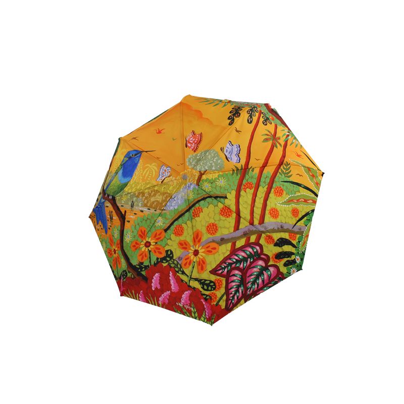 Parapluie pliant automatique tropical orange
