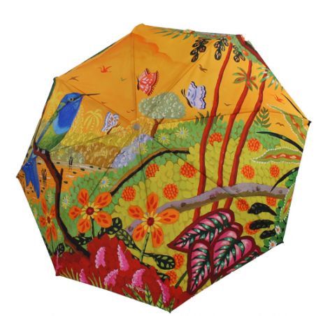 Parapluie pliant automatique tropical orange