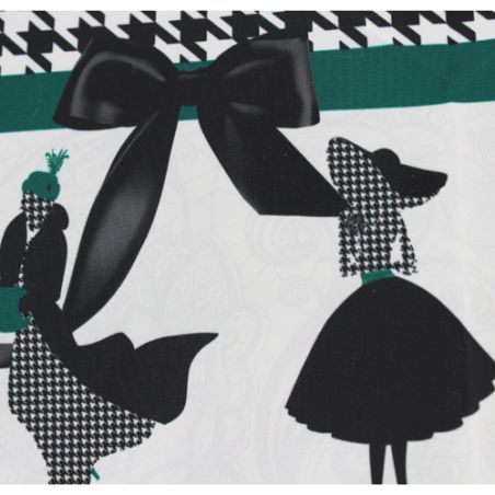 Parapluie pliant silhouettes motif pied de poule