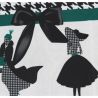 Parapluie pliant silhouettes motif pied de poule