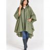 Cape de pluie vert kaki fermeture éclair