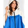 Cape de pluie bleu et ivoire fermeture éclair