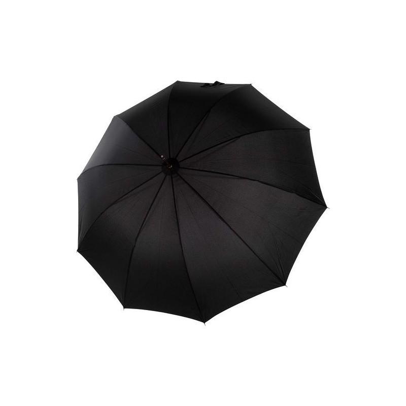 Grand parapluie noir 10 baleines poignée bois