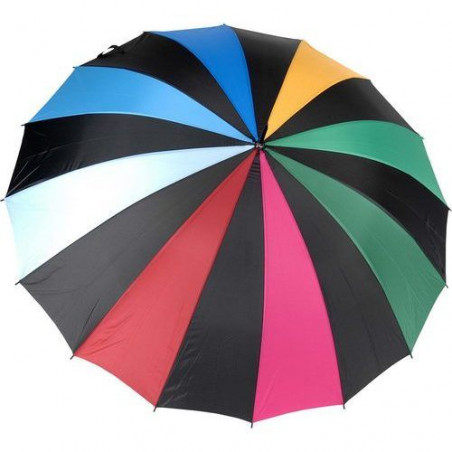 Grand parapluie golf 16 baleines à tranches multicolores