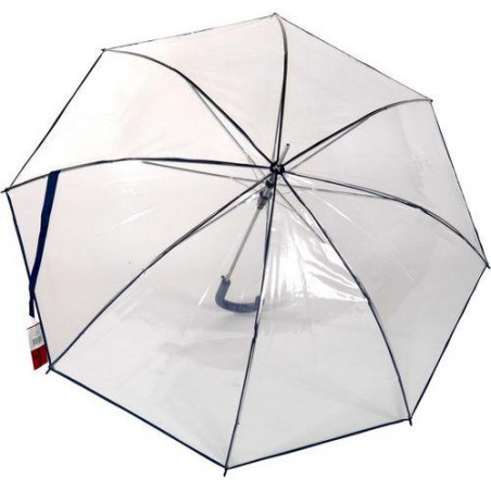 Parapluie Rainy Days transparent automatique  liseret bleu