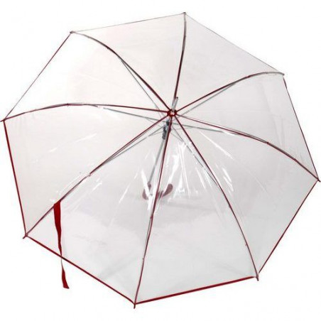 Parapluie Rainy Days transparent automatique  liseret rouge