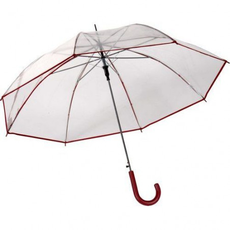 Parapluie Rainy Days transparent automatique  liseret rouge