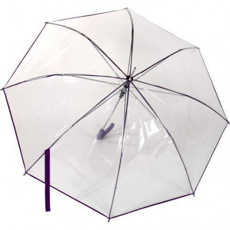 Parapluie Rainy Days transparent automatique  liseret violet