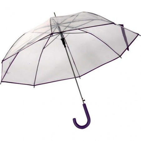 Parapluie Rainy Days transparent automatique  liseret violet