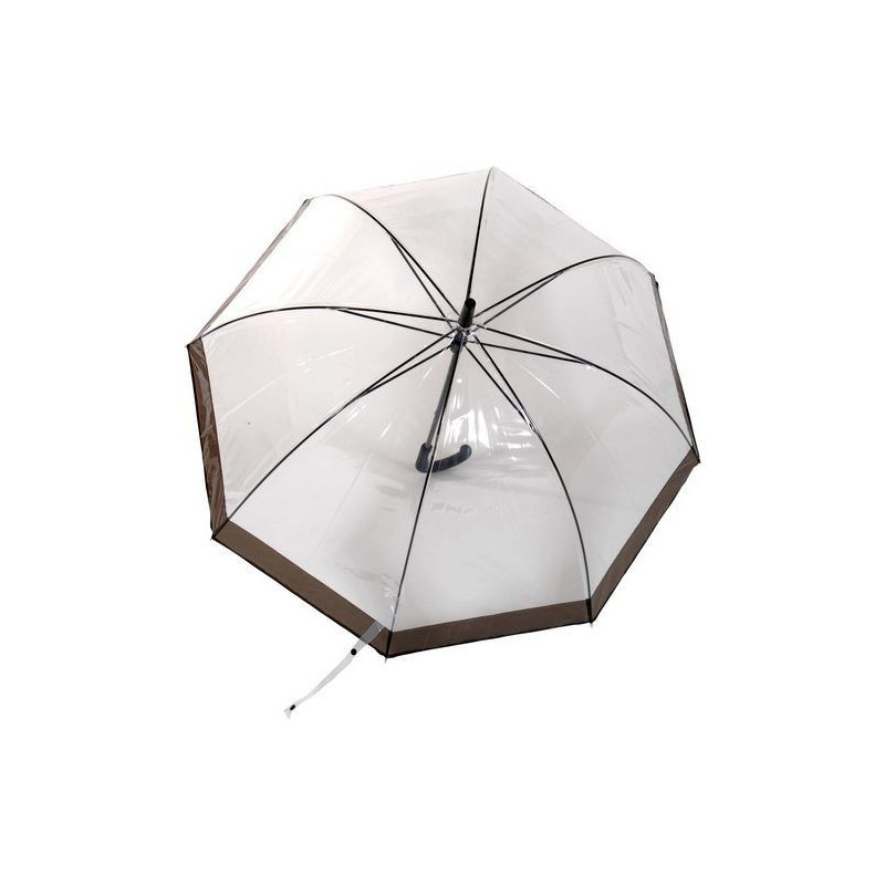 Parapluie cloche transparent bord noir