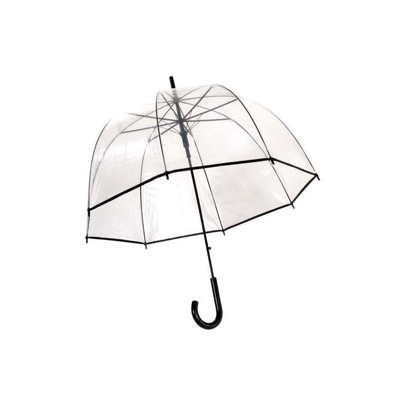Parapluie transparent cloche liseré noir