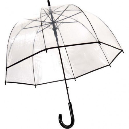 Parapluie transparent cloche liseré noir
