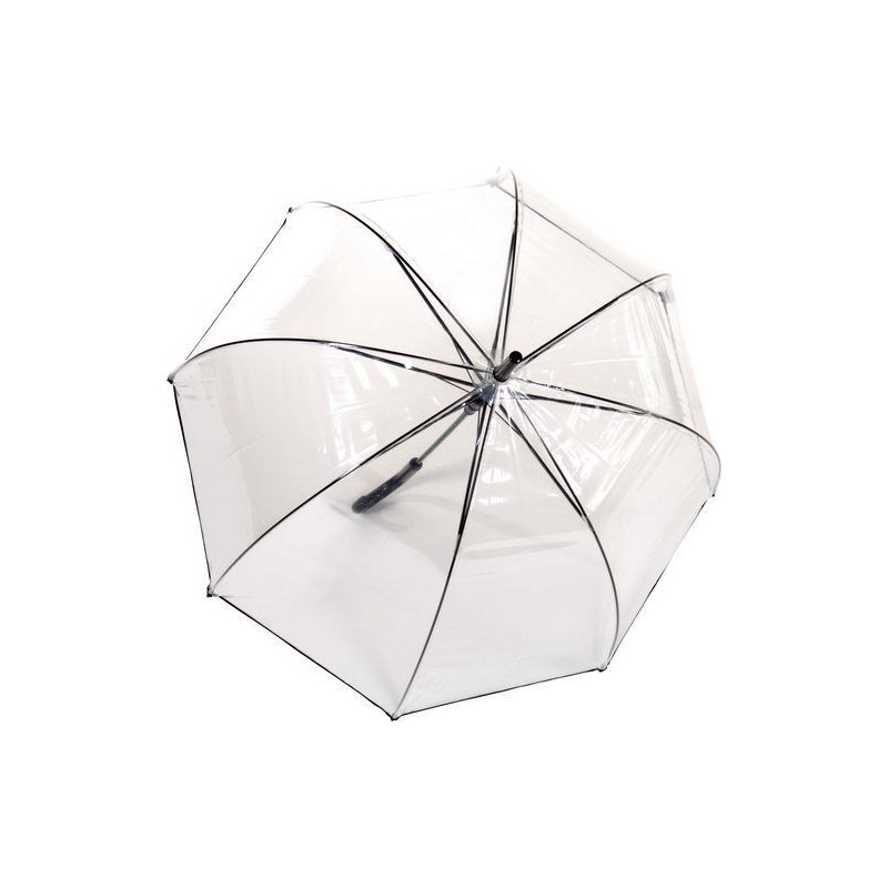 Parapluie transparent cloche liseré noir