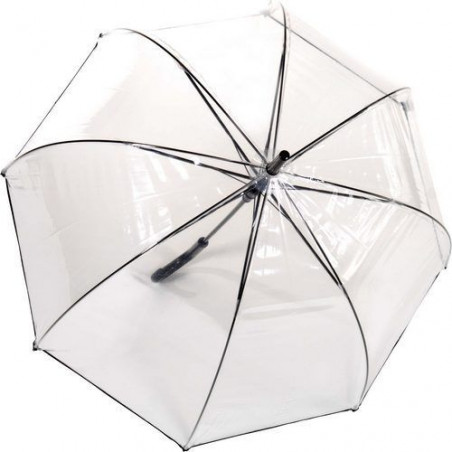 Parapluie transparent cloche liseré noir