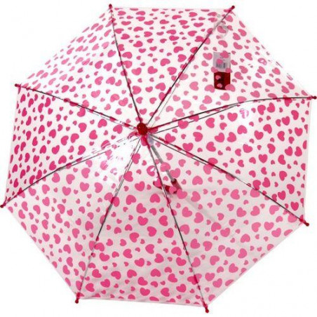 Parapluie enfant transparent avec des coeurs