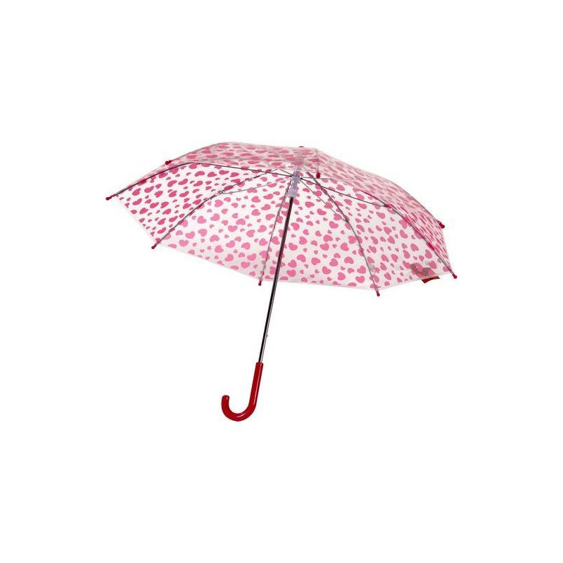 Parapluie enfant transparent avec des coeurs