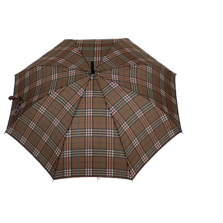 Parapluie droit imprimé écossais
